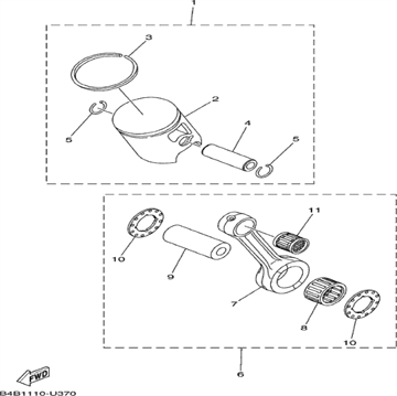 Pin, Crank 1, Yamaha, 2RA-11681-00